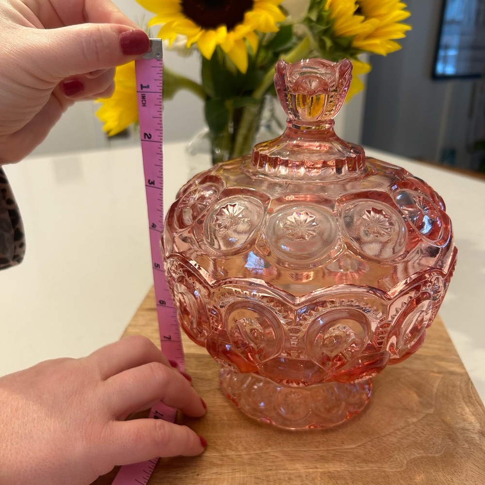 Pink Moon and Stars Covered Compote Candy Dish - Picture 6 of 8